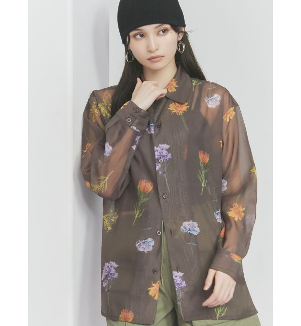 MURUA「フラワーシアーシャツ【WEB限定】」|シャツ・ブラウス|