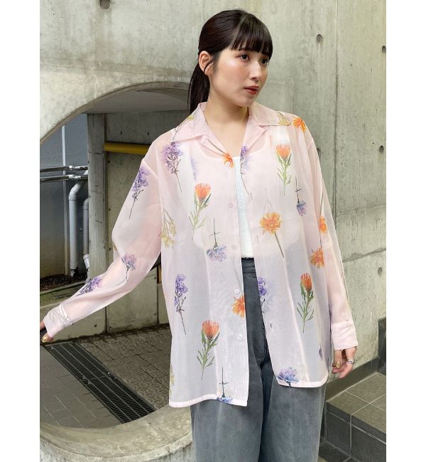 MURUA「フラワーシアーシャツ【WEB限定】」|シャツ・ブラウス|