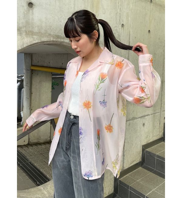 MURUA「フラワーシアーシャツ【WEB限定】」|シャツ・ブラウス|