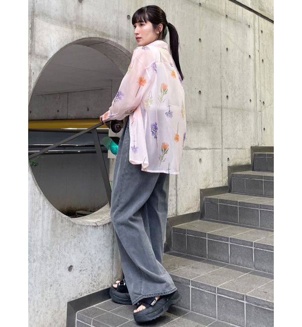 MURUA「フラワーシアーシャツ【WEB限定】」|シャツ・ブラウス|