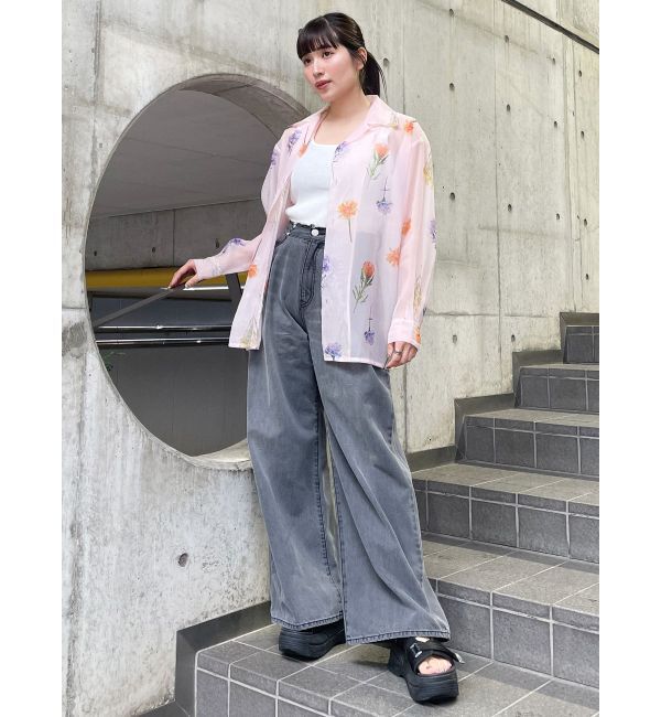 MURUA「フラワーシアーシャツ【WEB限定】」|シャツ・ブラウス|