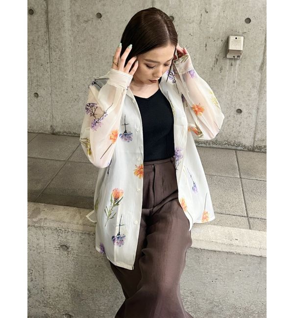 MURUA「フラワーシアーシャツ【WEB限定】」|シャツ・ブラウス|