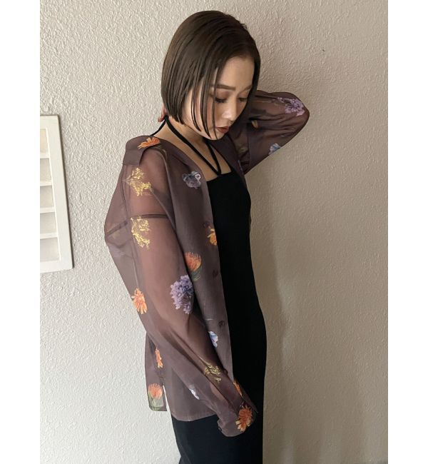 MURUA「フラワーシアーシャツ【WEB限定】」|シャツ・ブラウス|