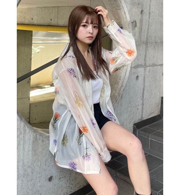MURUA「フラワーシアーシャツ【WEB限定】」|シャツ・ブラウス|