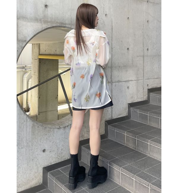 MURUA「フラワーシアーシャツ【WEB限定】」|シャツ・ブラウス|