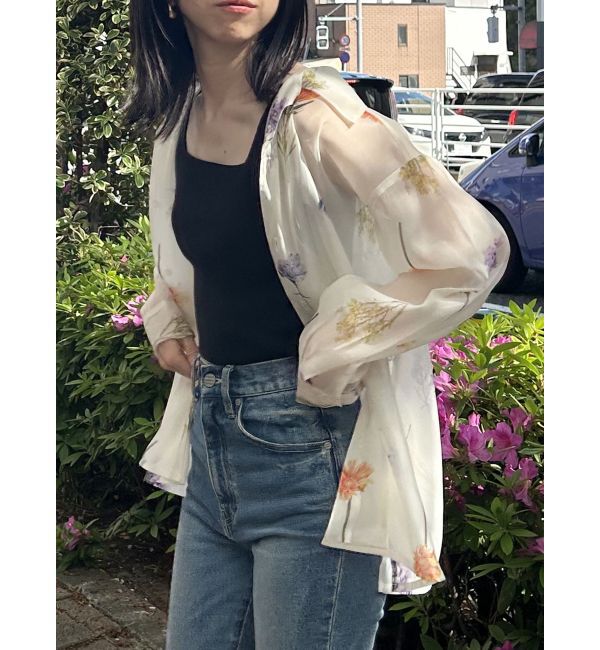 MURUA「フラワーシアーシャツ【WEB限定】」|シャツ・ブラウス|