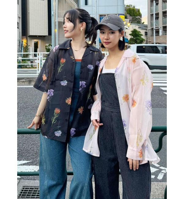 MURUA「フラワーシアーシャツ【WEB限定】」|シャツ・ブラウス|