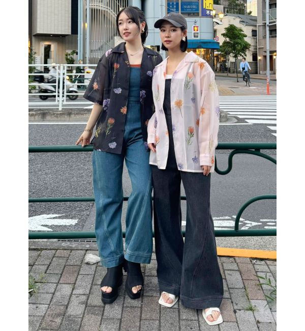 MURUA「フラワーシアーシャツ【WEB限定】」|シャツ・ブラウス|