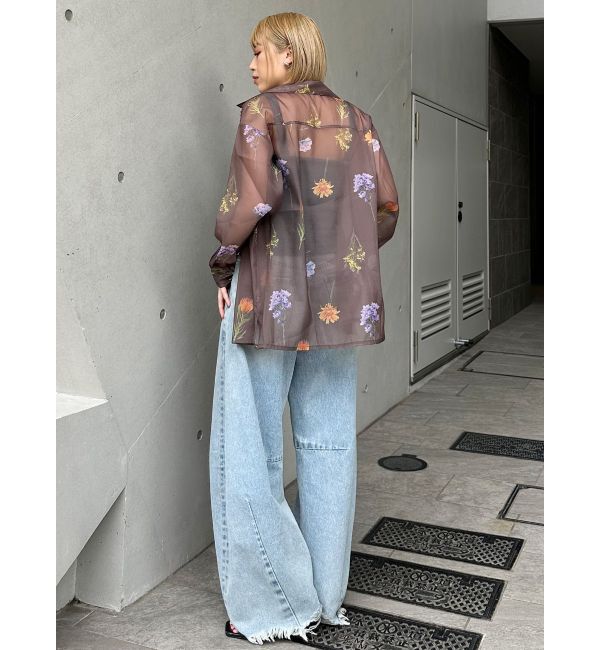 MURUA「フラワーシアーシャツ【WEB限定】」|シャツ・ブラウス|