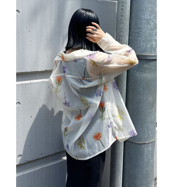 MURUA「フラワーシアーシャツ【WEB限定】」|シャツ・ブラウス|