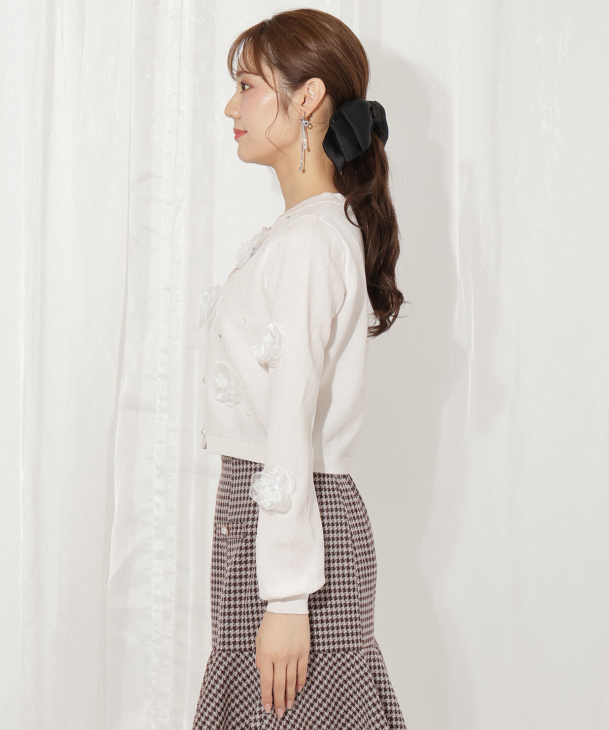 WILLSELECTION「フラワーモチーフニットカーディガン」|カーディガン|