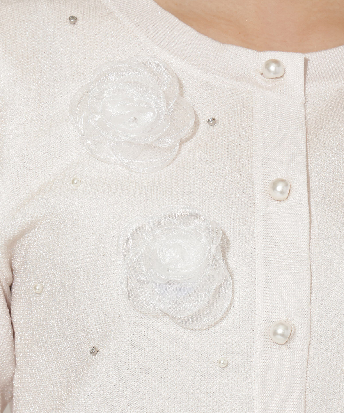 WILLSELECTION「フラワーモチーフニットカーディガン」|カーディガン|