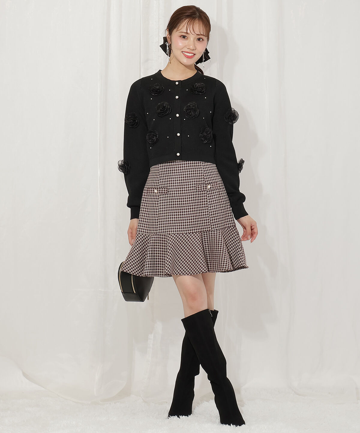 WILLSELECTION「フラワーモチーフニットカーディガン」|カーディガン|