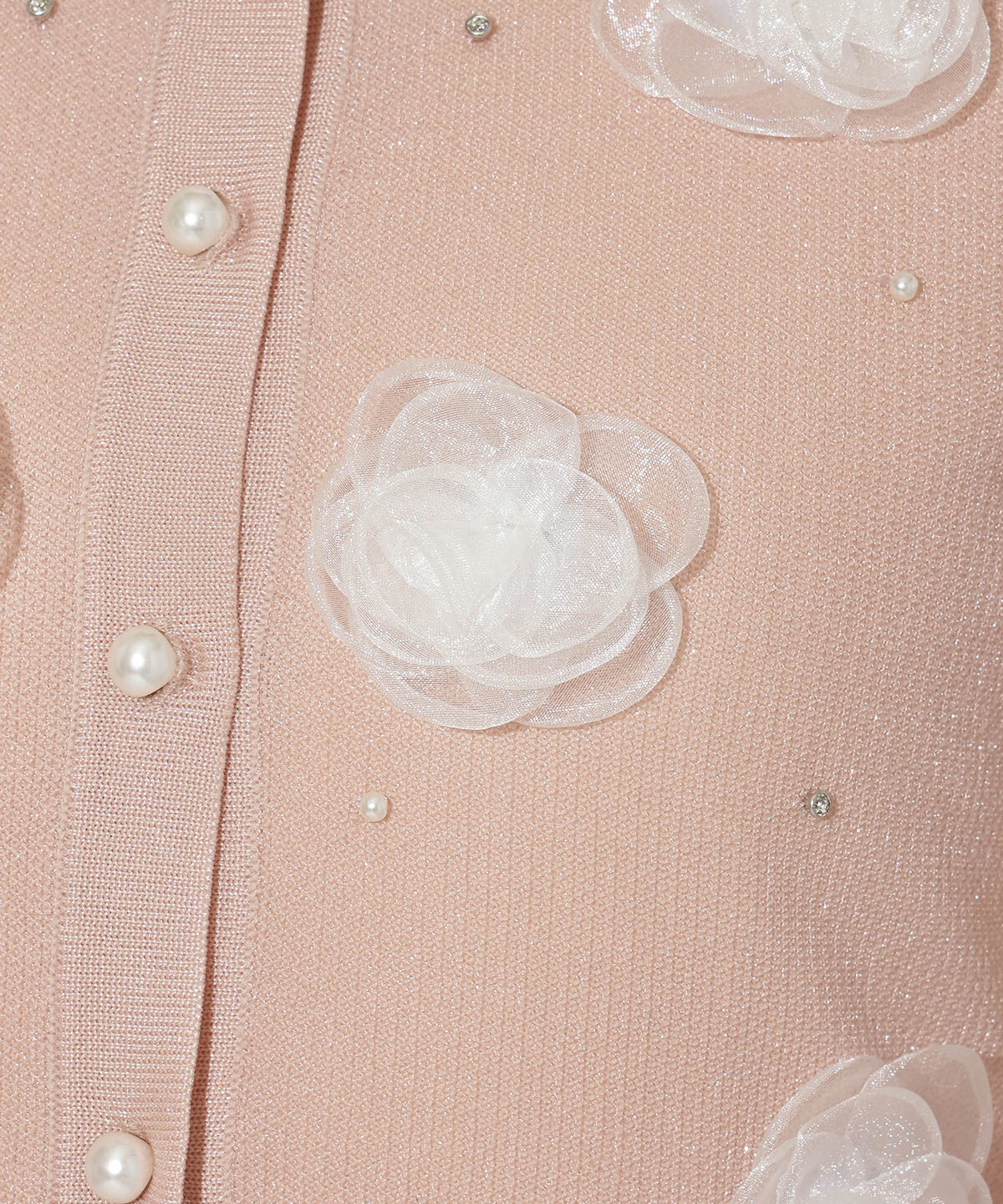 WILLSELECTION「フラワーモチーフニットカーディガン」|カーディガン|