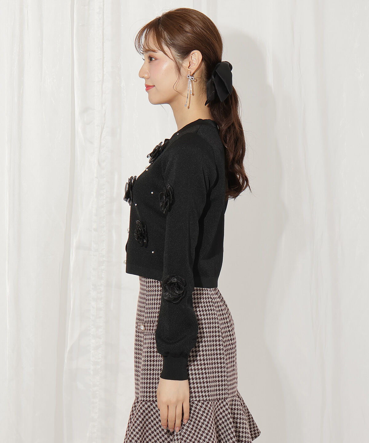 WILLSELECTION「フラワーモチーフニットカーディガン」|カーディガン|