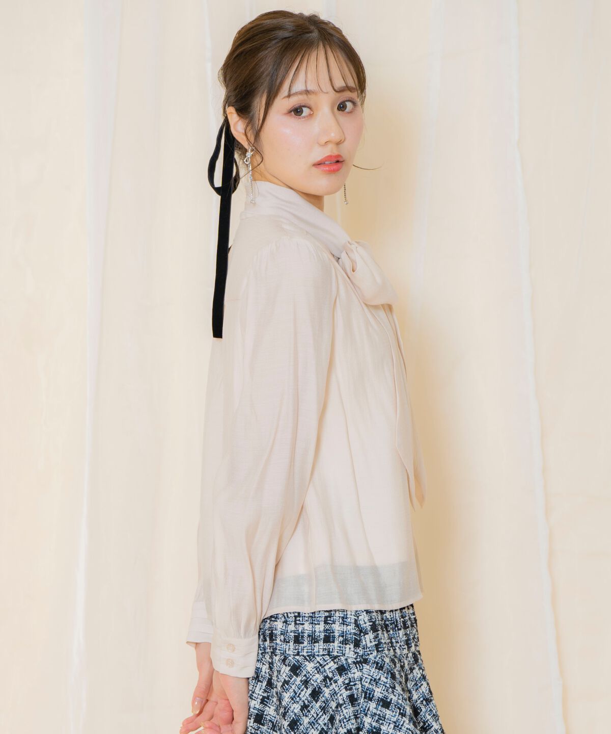 WILLSELECTION「リボンタイギャザーブラウス」|シャツ・ブラウス|