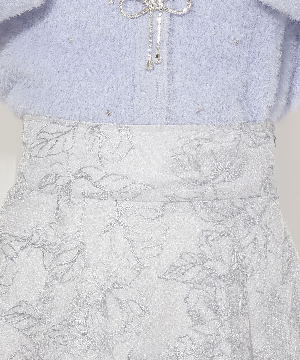 WILLSELECTION「ラインフラワー刺繍スカート」|フレア|