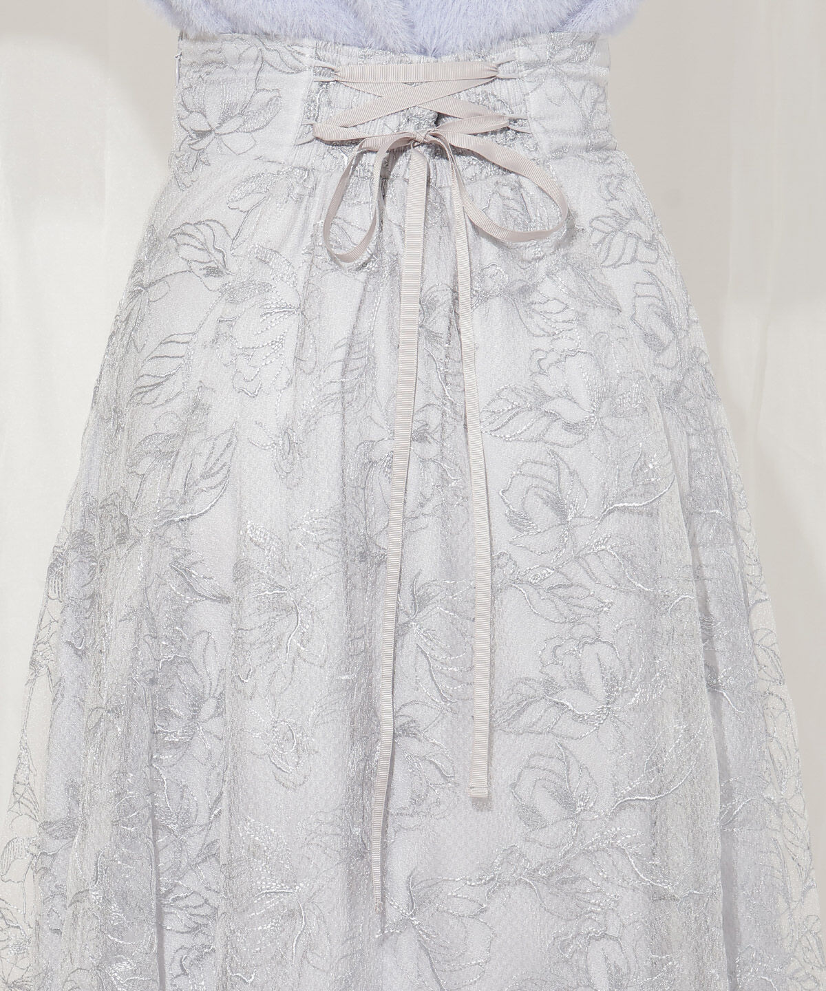 WILLSELECTION「ラインフラワー刺繍スカート」|フレア|