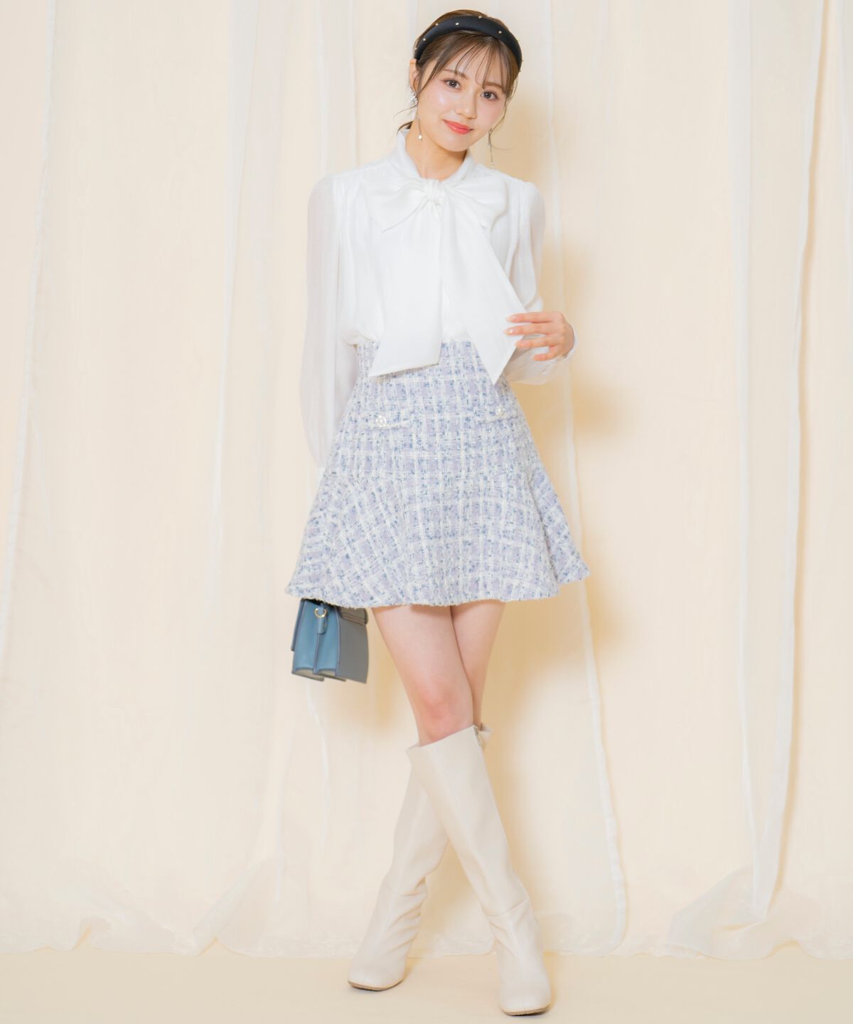 WILLSELECTION「MIXツイードフレアヘムスカート」|フレア|