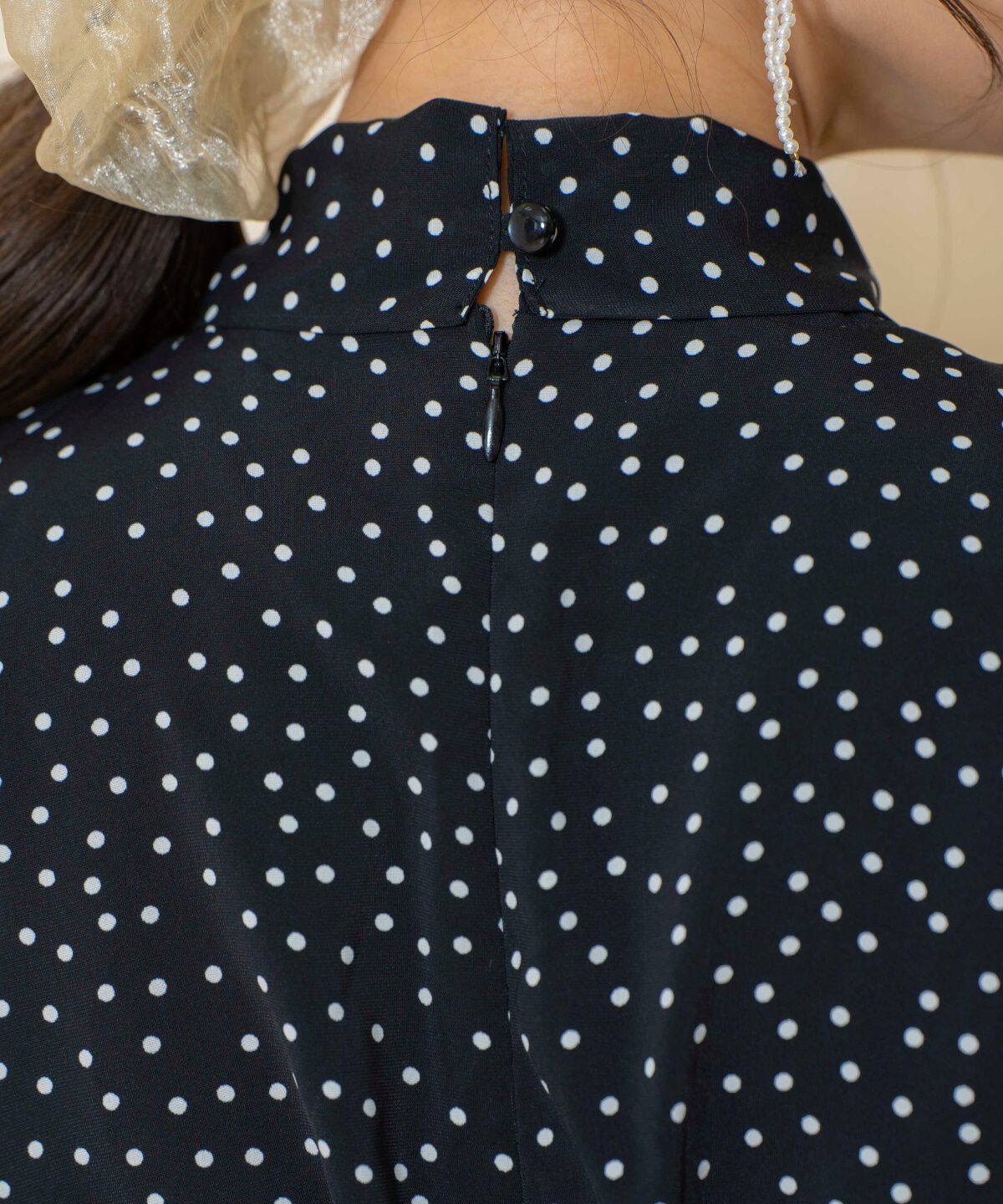 WILLSELECTION「ドット柄ギャザーヘムボウタイワンピース」|ワンピース|