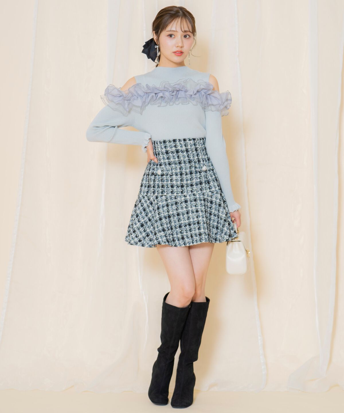 WILLSELECTION「オープンショルダーフリルトップス」|ニット・セーター|