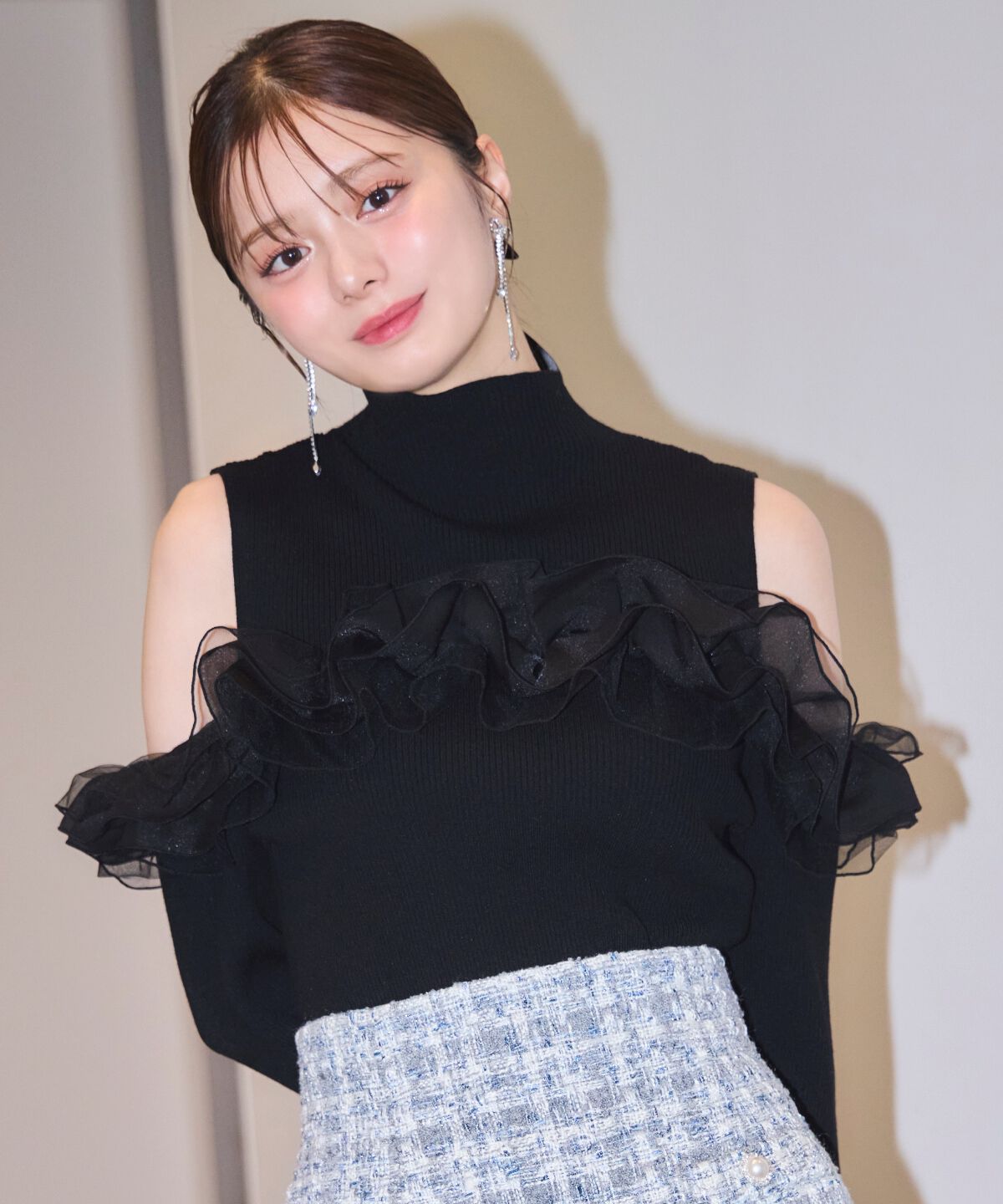WILLSELECTION「オープンショルダーフリルトップス」|ニット・セーター|