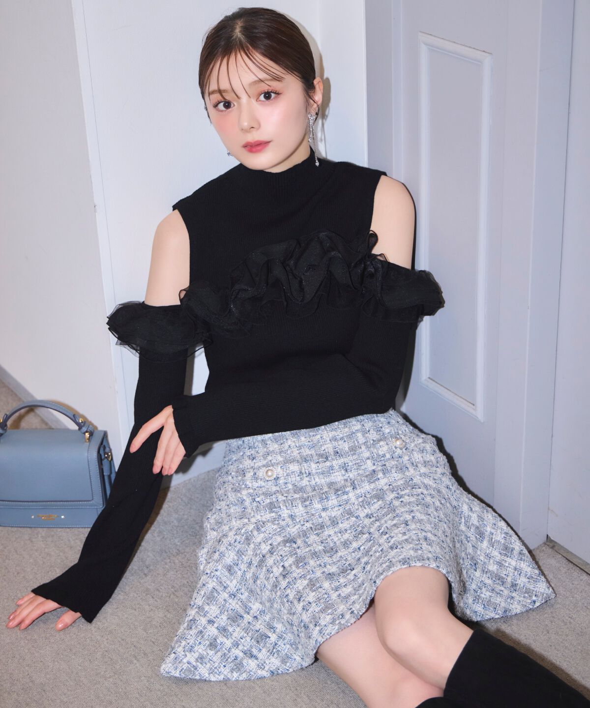 WILLSELECTION「オープンショルダーフリルトップス」|ニット・セーター|