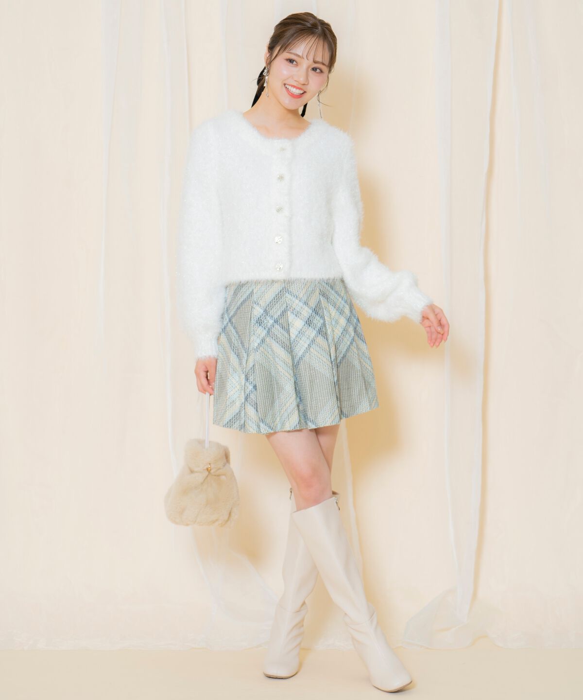 WILLSELECTION「シャギーラメカーディガン」|カーディガン|