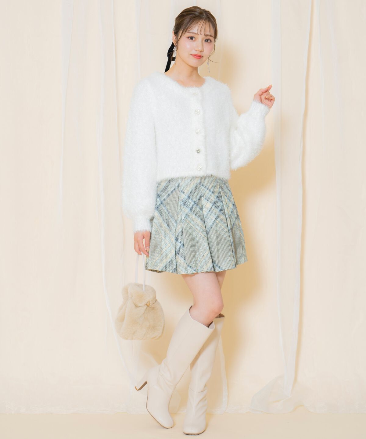 WILLSELECTION「シャギーラメカーディガン」|カーディガン|