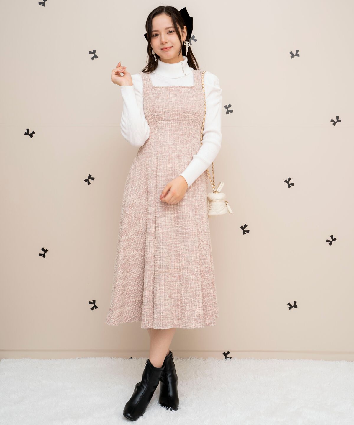 WILLSELECTION「カットツイードフレアワンピース」|ワンピース|