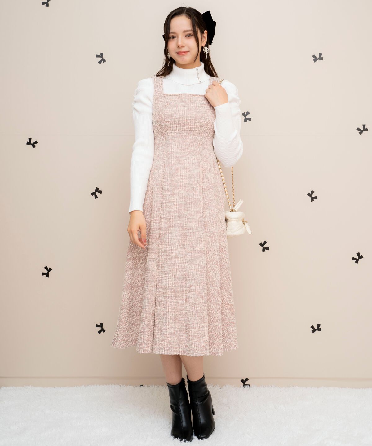 WILLSELECTION「カットツイードフレアワンピース」|ワンピース|