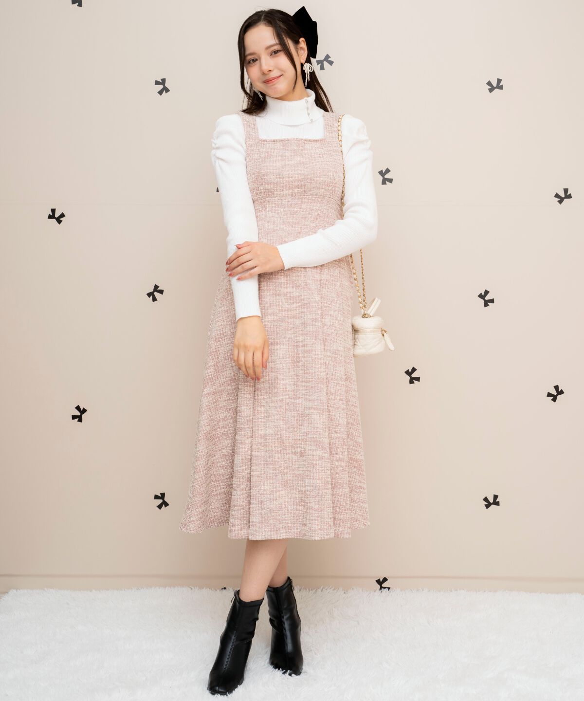 WILLSELECTION「カットツイードフレアワンピース」|ワンピース|