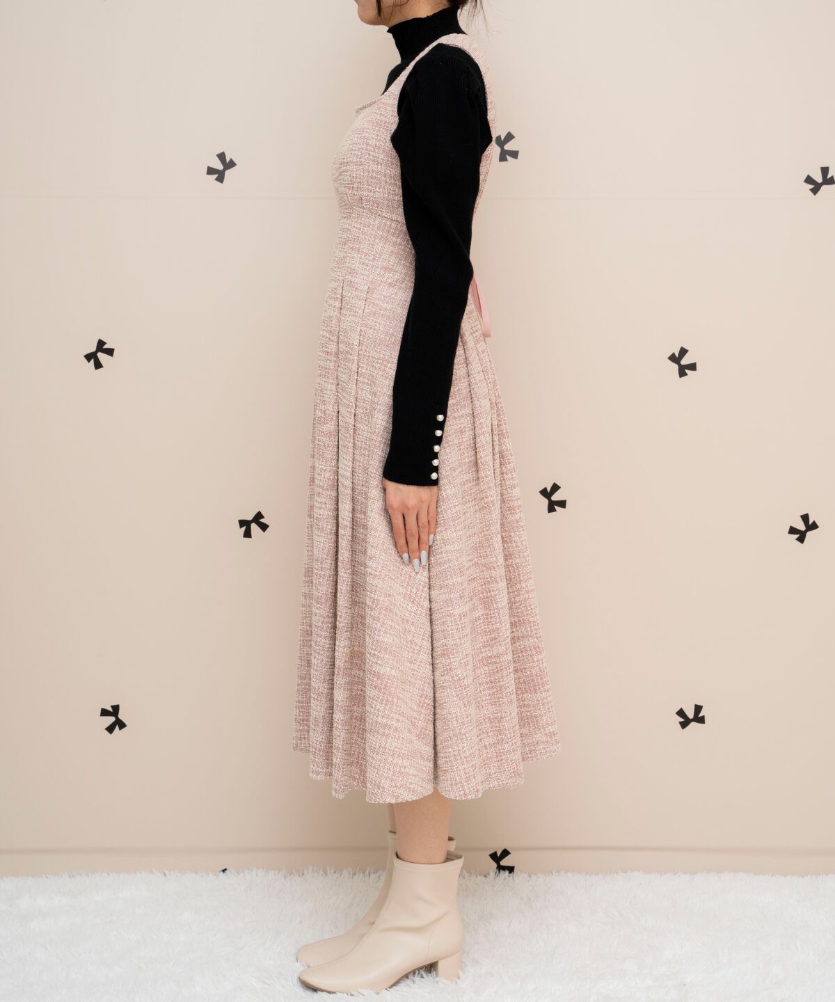 WILLSELECTION「カットツイードフレアワンピース」|ワンピース|