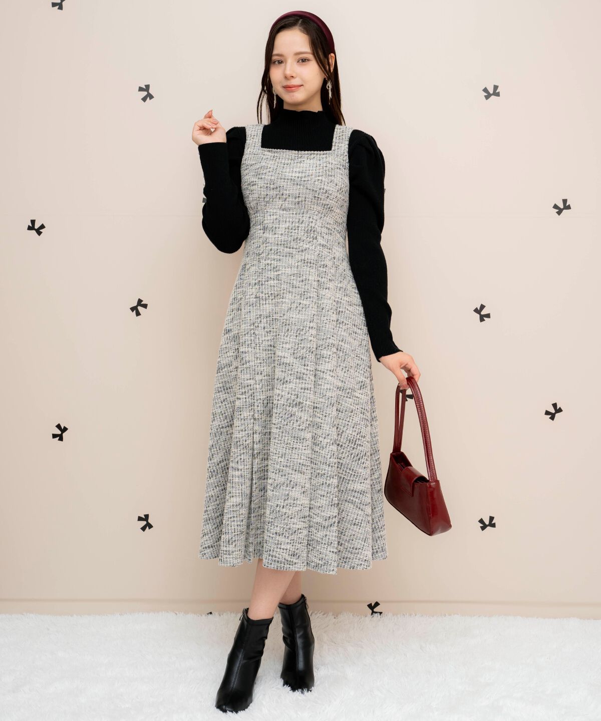 WILLSELECTION「カットツイードフレアワンピース」|ワンピース|