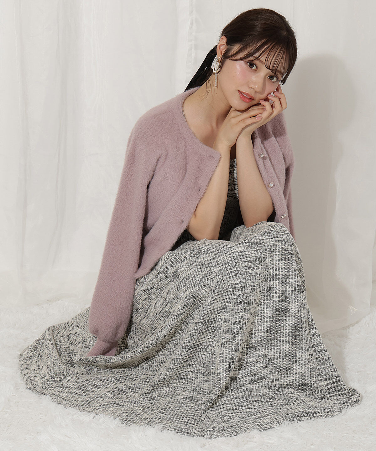 WILLSELECTION「カットツイードフレアワンピース」|ワンピース|