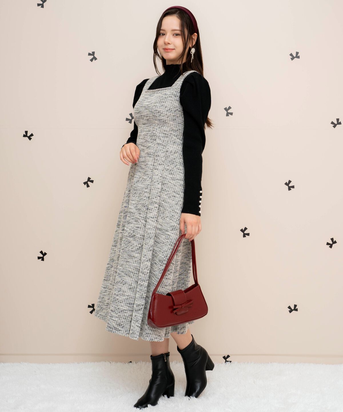 WILLSELECTION「カットツイードフレアワンピース」|ワンピース|