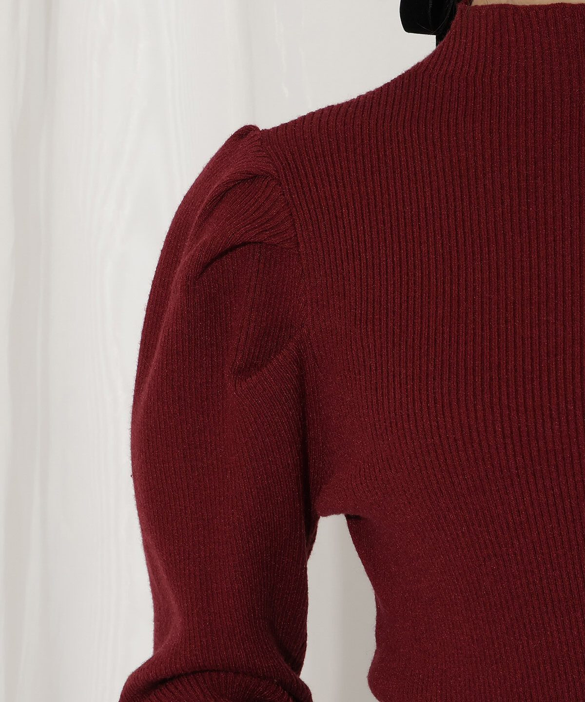 WILLSELECTION「袖口パールボトルネックリブニット」|ニット・セーター|