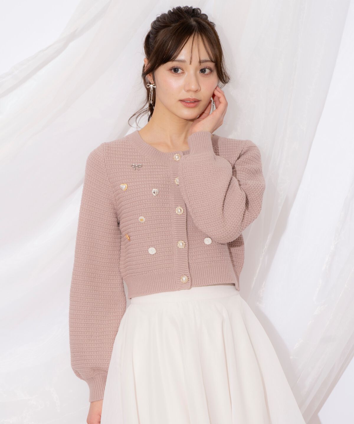 WILLSELECTION「シャイニービジューカーディガン」|カーディガン|