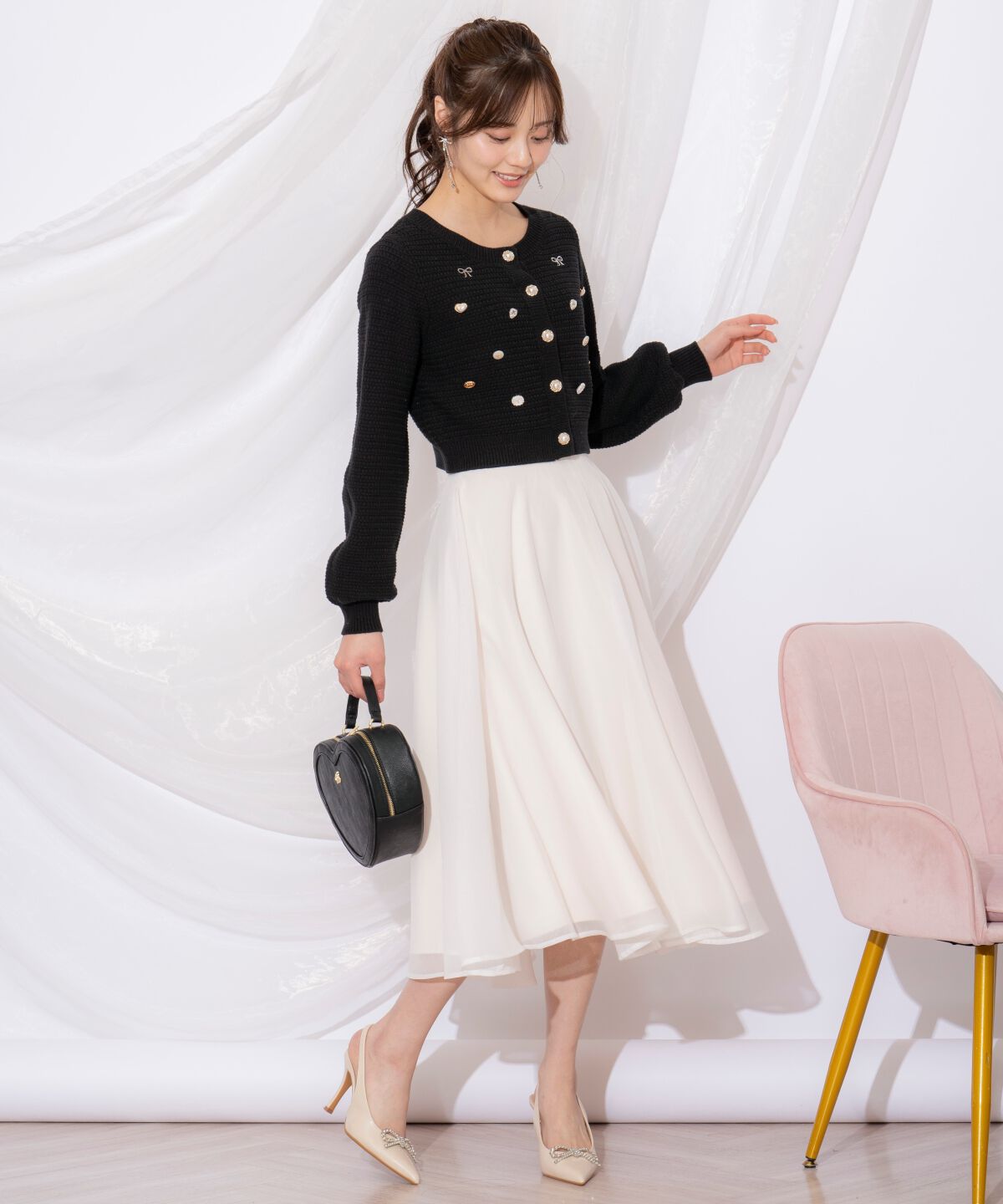 WILLSELECTION「シャイニービジューカーディガン」|カーディガン|