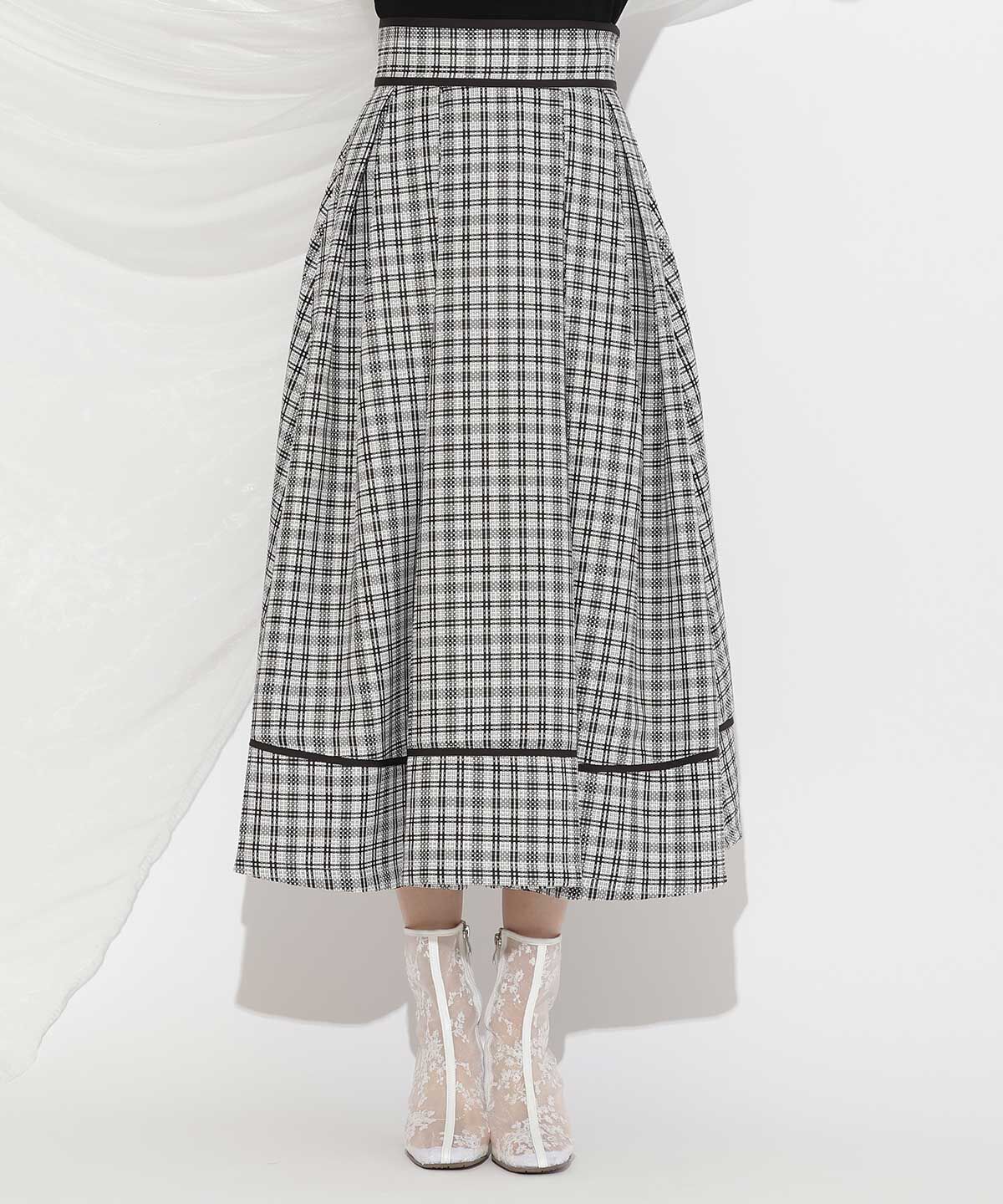 WILLSELECTION「パイピングデザインタックスカート」|フレア|