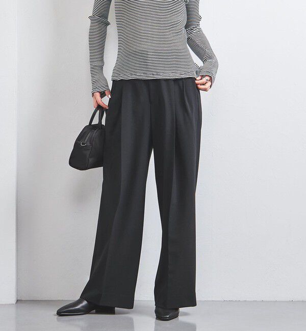 UNITED ARROWS「タック イージーパンツ」|チノ|BLACK