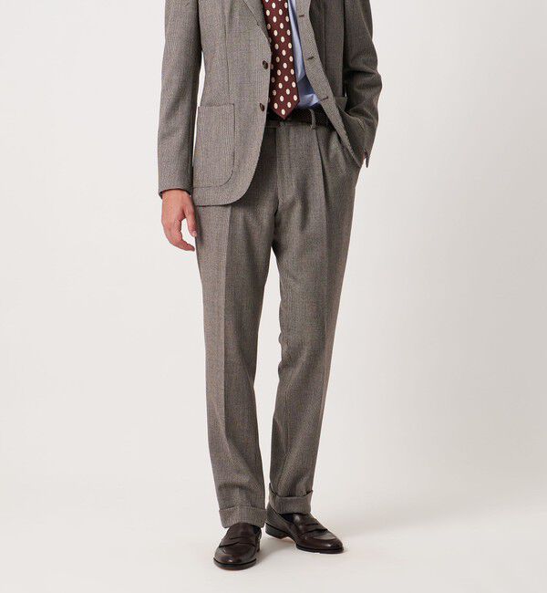 UNITED ARROWS「ハウンドトゥース 1プリーツ パンツ R―MODEL」|スーツ|