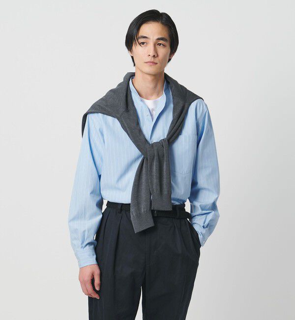 UNITED ARROWS「カリビアーナミルズ ポプリン バンドカラーシャツ」|シャツ・ブラウス|