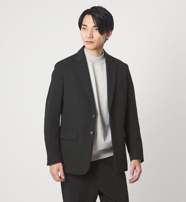 UNITED ARROWS green label relaxing「A+ ジャージツイル 2B リラックス ジャケット -ウォッシャブル・ストレッチ-」|テーラードジャケット|BLACK