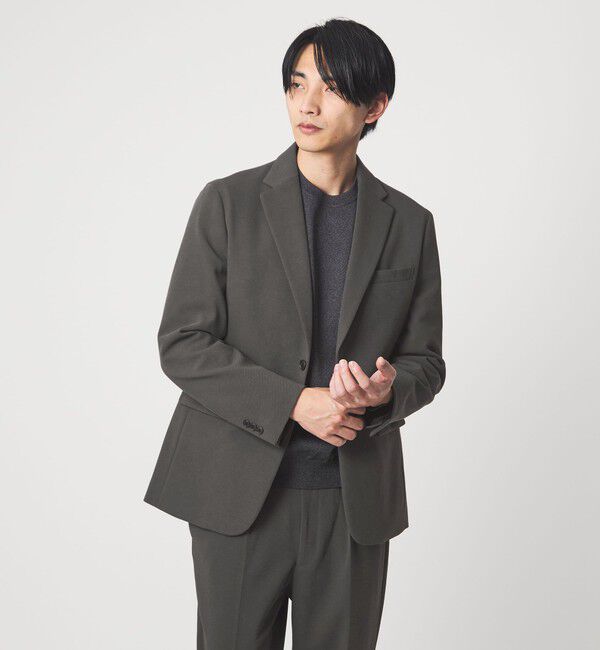 UNITED ARROWS green label relaxing「A+ ジャージツイル 2B リラックス ジャケット -ウォッシャブル・ストレッチ-」|テーラードジャケット|MD.GRAY