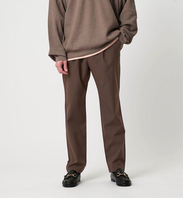 BEAUTY&YOUTH UNITED ARROWS「 DULL LSTR ポリエステル 1P イージーパンツ」|チノ|DK.BROWN