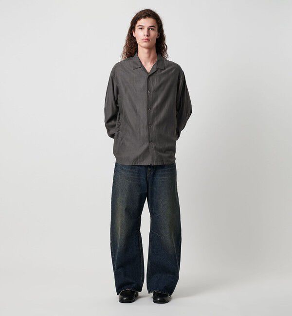 MONKEY TIME「キュプラ コットン オープンカラー シャツ」|シャツ・ブラウス|