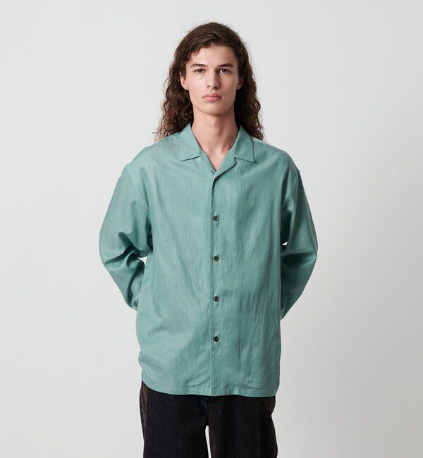 MONKEY TIME「キュプラ コットン オープンカラー シャツ」|シャツ・ブラウス|