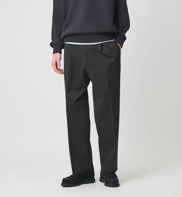 BEAUTY&YOUTH UNITED ARROWS「尾州  TR テーパード パンツ 裏起毛 手洗い可能」|チノ|DK.GRAY