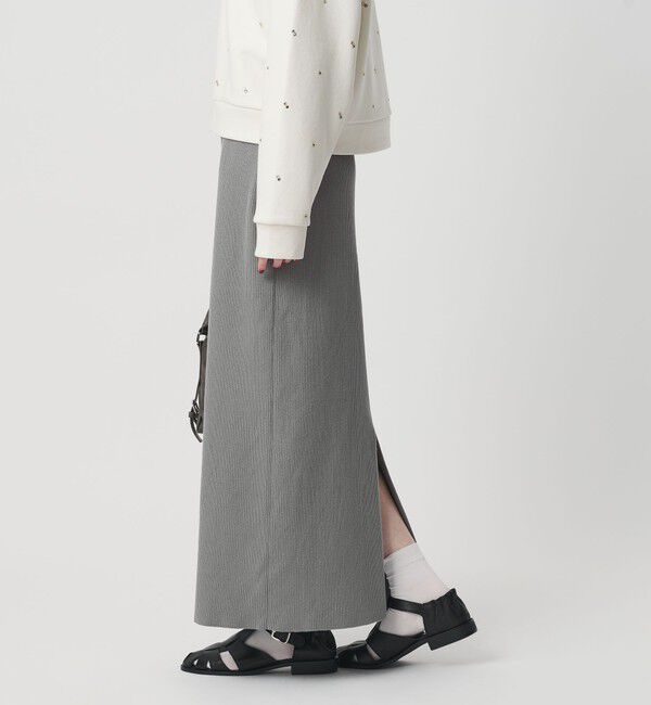 BEAUTY&YOUTH UNITED ARROWS「【WEB限定 Wardrobe DAILY MINIMAL】ポリエステルコットン リブニットタイトスカート ウォッシャブル」|タイト|DK.GRAY